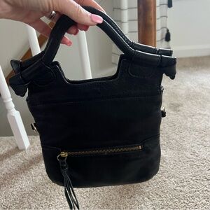 Foley & Corinna black leather tote bag purse